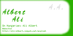 albert ali business card